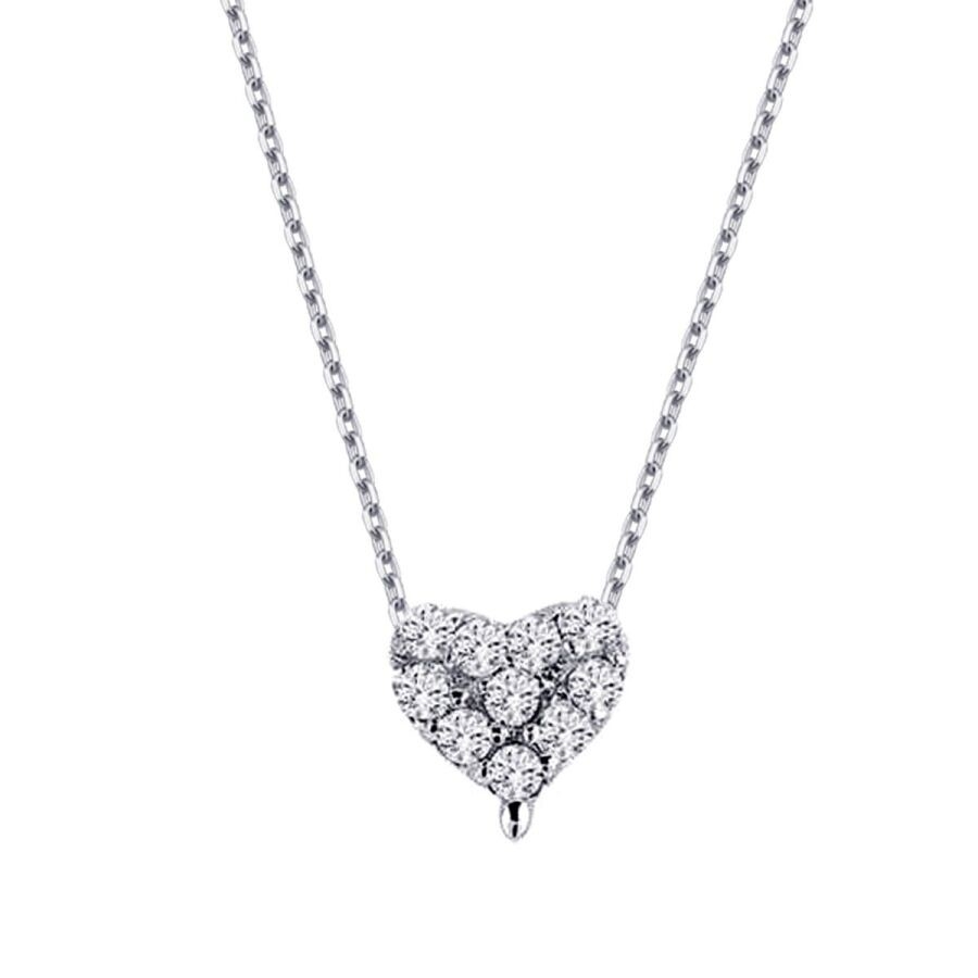 0.09 Karat Pırlanta Taşlı Kalp Kolye - Baroni Diamond