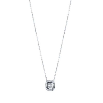 0.09 Karat Pırlanta Yarı Efektli Baget Kolye - Baroni Diamond (1)