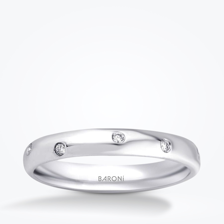0.09 Karat Pırlantalı Altın Alyans - Baroni Diamond