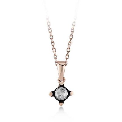 0.10 Karat Elmas Tektaş Kolye - 1