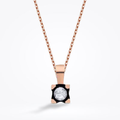 0.10 Karat Elmas Tektaş Kolye - 1