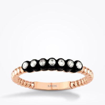 0.10 Karat Elmas Yeditaş Yüzük - 1