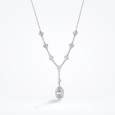 0.10 Karat Pırlanta Baget Kolye - 1