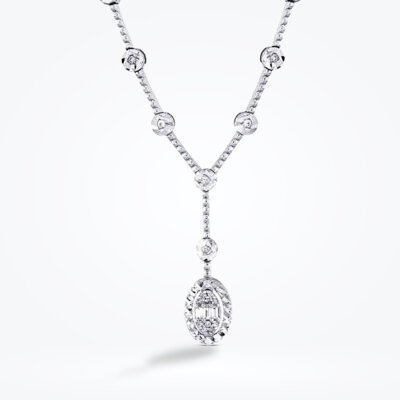 0.10 Karat Pırlanta Baget Kolye - 2