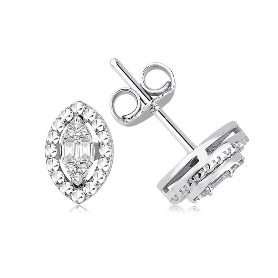 0.11 Karat Pırlanta Baget Küpe - Baroni Diamond