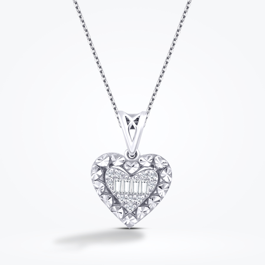0.10 Karat Pırlanta Ebedi Aşk Kalp Kolye - Baroni Diamond