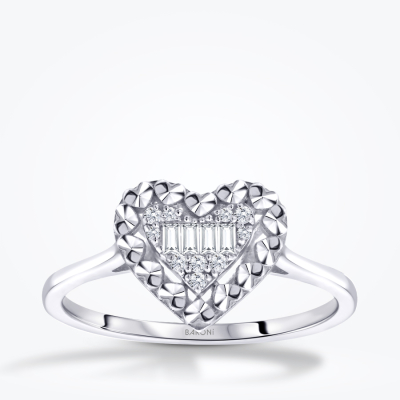 0.10 Karat Pırlanta Ebedi Aşk Kalp Yüzük - Baroni Diamond
