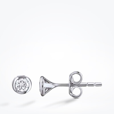 0.10 Karat Pırlanta Erkek Küpe - 3