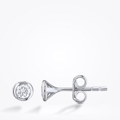 0.10 Karat Pırlanta Erkek Küpe - 3