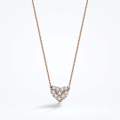 0.10 Karat Pırlanta Rose Kalp Kolye - Baroni Diamond (1)
