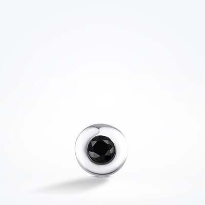 0.10 Karat Siyah Taşlı Erkek Küpe - 1