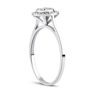 0.11 Karat Pırlanta Efektli Yuvarlak Baget Yüzük - Baroni Diamond (1)