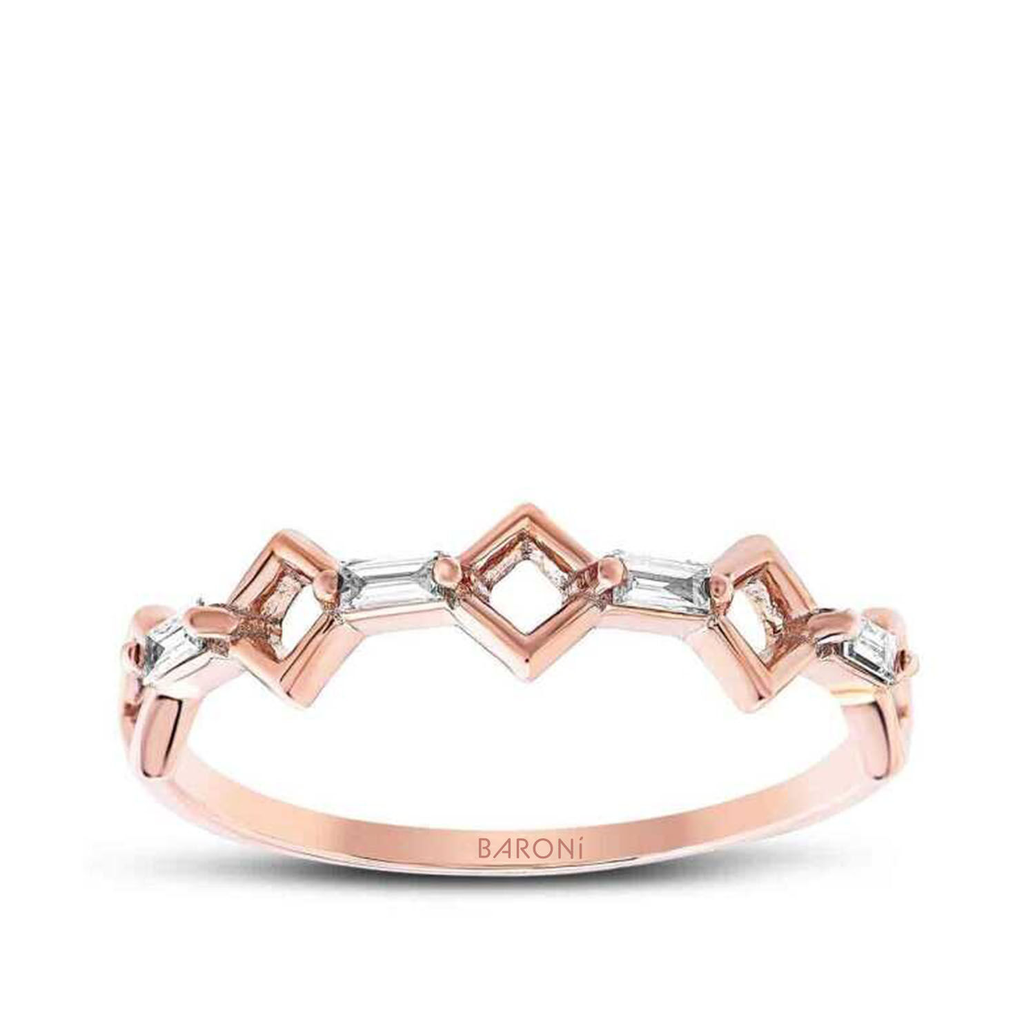 0.11 Karat Pırlanta Baget Rose Yüzük