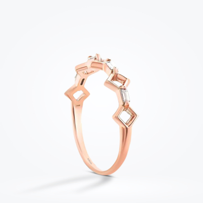 0.11 Karat Pırlanta Baget Rose Yüzük - Baroni Diamond (1)