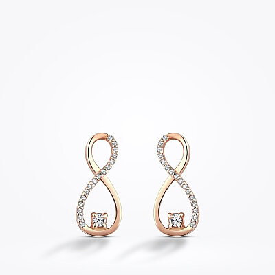 0.12 Karat Pırlanta Sonsuzluk Küpe - Baroni Diamond (1)