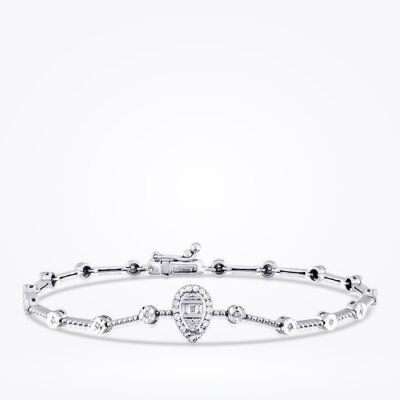 0.12 Karat Pırlanta Baget Bileklik - 1