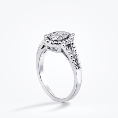 0.12 Karat Pırlanta Damla Baget Yüzük - Baroni Diamond (1)