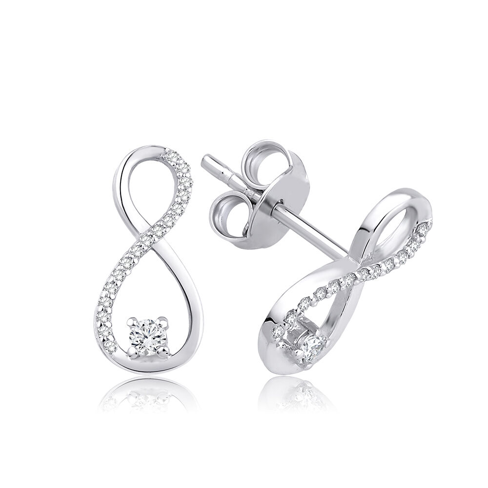 0.12 Karat Pırlanta Sonsuzluk Küpe - Baroni Diamond