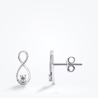 0.12 Karat Pırlanta Sonsuzluk Küpe 