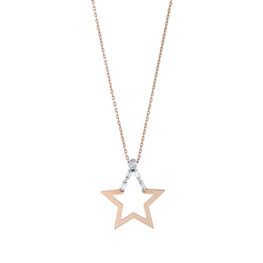 0.12 Karat Pırlanta Yıldız Baget Kolye - Baroni Diamond