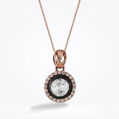 0.13 Karat Elmas Tektaş Tasarım Kolye - 1