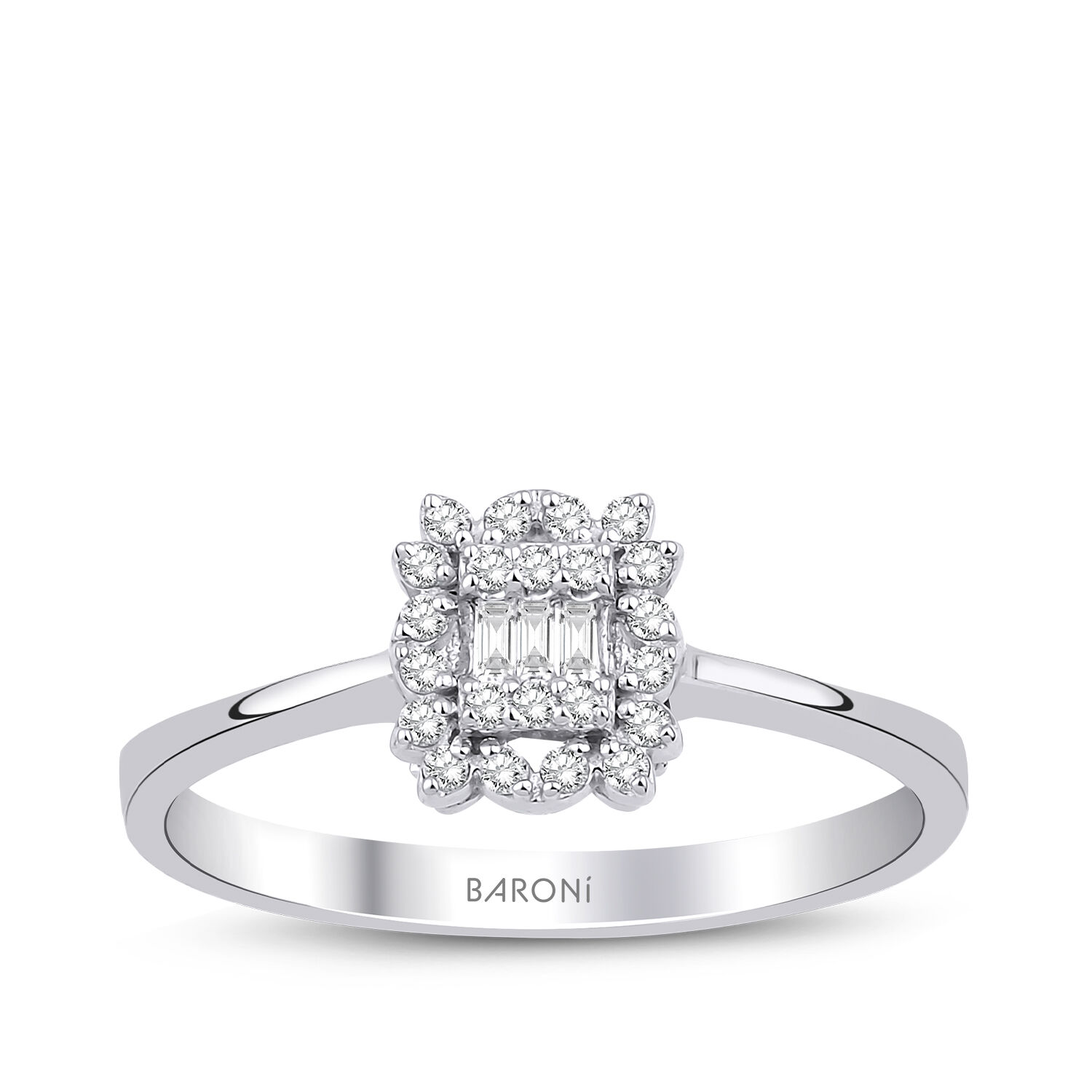 0.15 Karat Pırlanta Baget Yüzük - Baroni Diamond