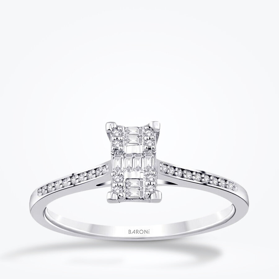 0.13 Karat Pırlanta Baget Yüzük - Baroni Diamond
