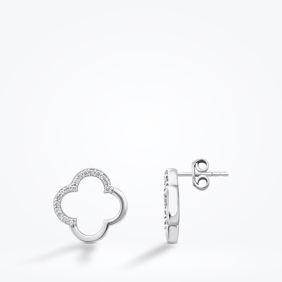 0.13 Karat Pırlanta Yonca Küpe - Baroni Diamond