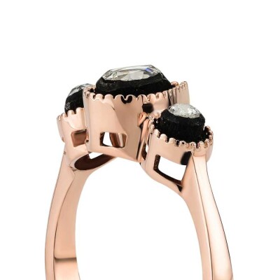 0.14 Karat Elmas Damla Tria Yüzük - 3