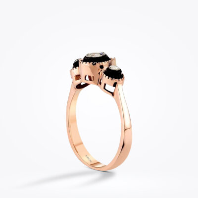 0.14 Karat Elmas Damla Tria Yüzük - Baroni Diamond (1)