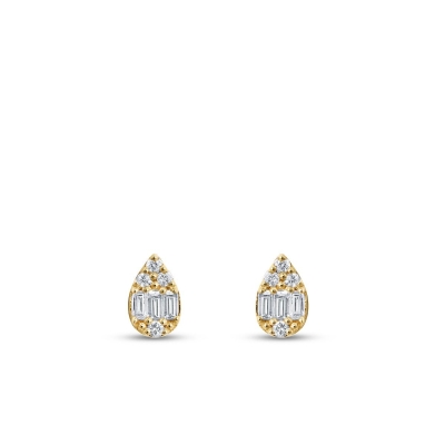 0.14 Karat Pırlanta Baget Damla Küpe - Baroni Diamond (1)