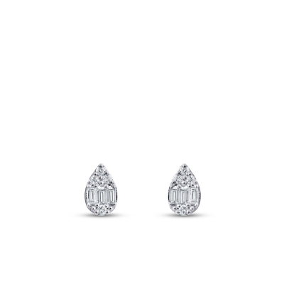 0.14 Karat Pırlanta Baget Damla Küpe - Baroni Diamond (1)