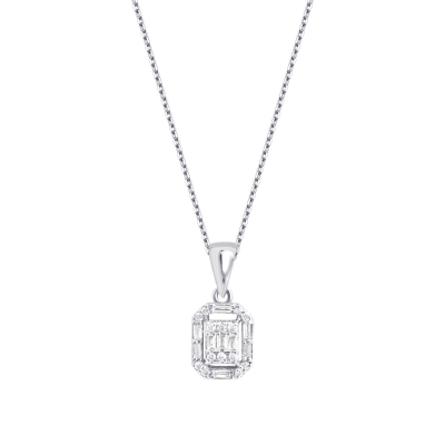 0.14 Karat Pırlanta Baget Kolye - Baroni Diamond (1)