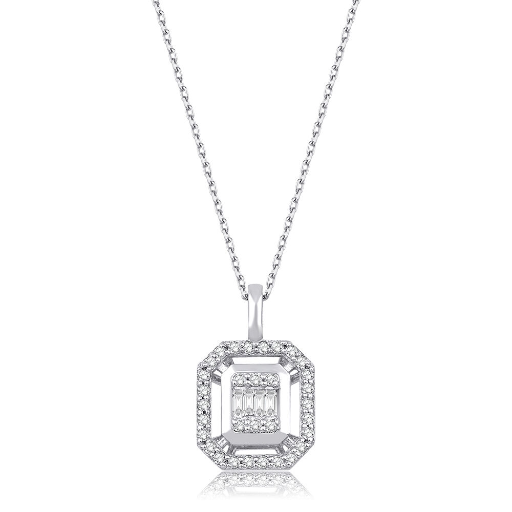 0.14 Karat Pırlanta Baget Kolye - Baroni Diamond