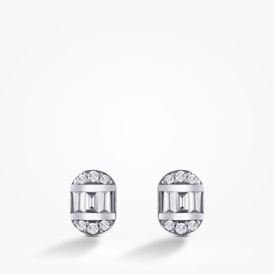 0.14 Karat Pırlanta Baget Küpe - 2