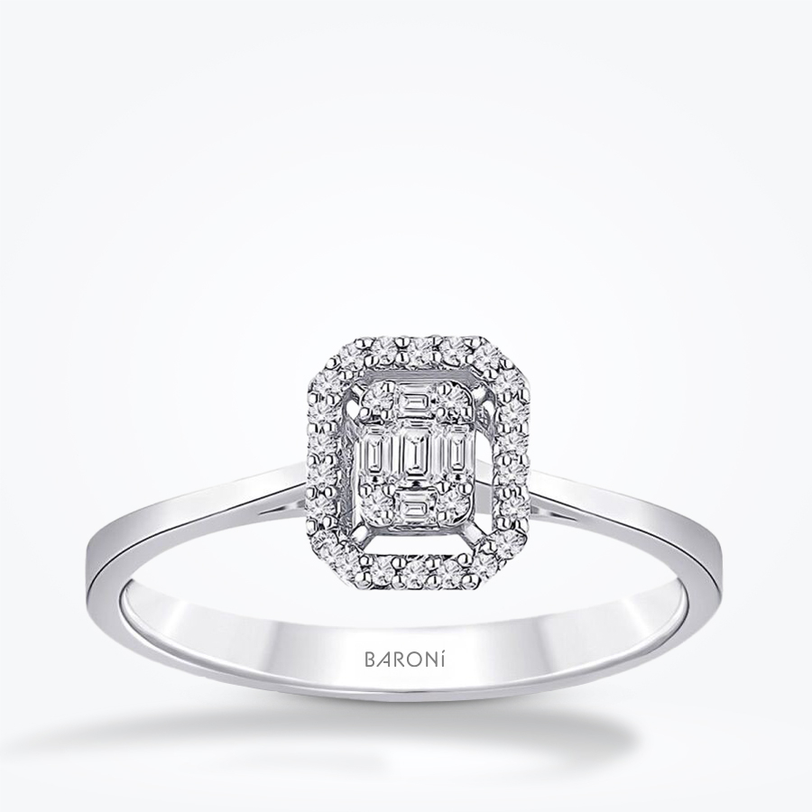 0.14 Karat Pırlanta Baget Yüzük - Baroni Diamond