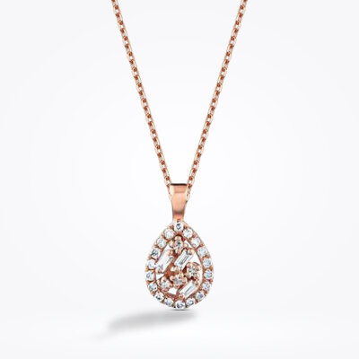 0.15 Karat Pırlanta Baget Kolye - 1