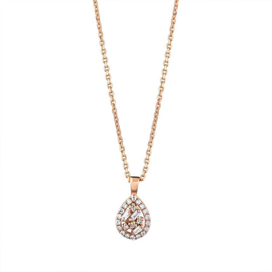 0.15 Karat Pırlanta Baget Kolye - Baroni Diamond