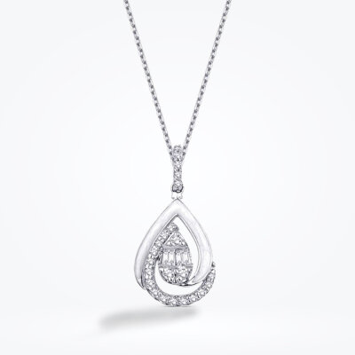 0.15 Karat Pırlanta Baget Kolye - 1