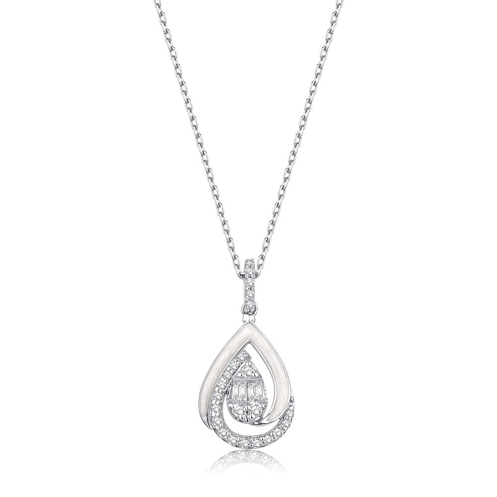 0.15 Karat Pırlanta Baget Kolye - Baroni Diamond