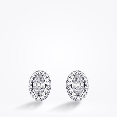 0.14 Karat Pırlanta Baget Küpe - 2