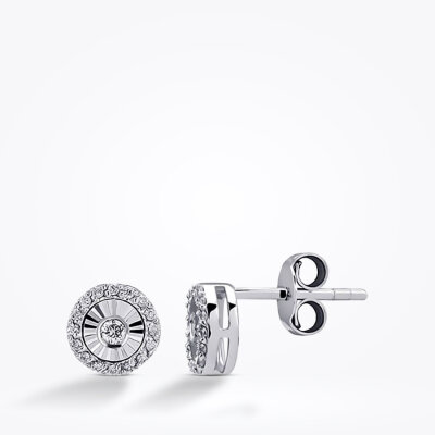 0.15 Karat Pırlanta Yuvarlak Taşlı Küpe 