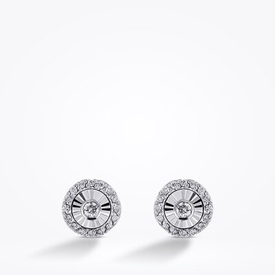 0.15 Karat Pırlanta Yuvarlak Taşlı Küpe - Baroni Diamond (1)