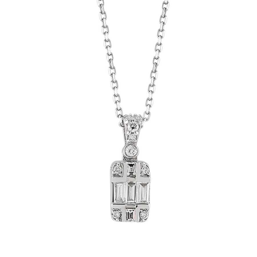 0.16 Karat Pırlanta Baget Kolye - Baroni Diamond
