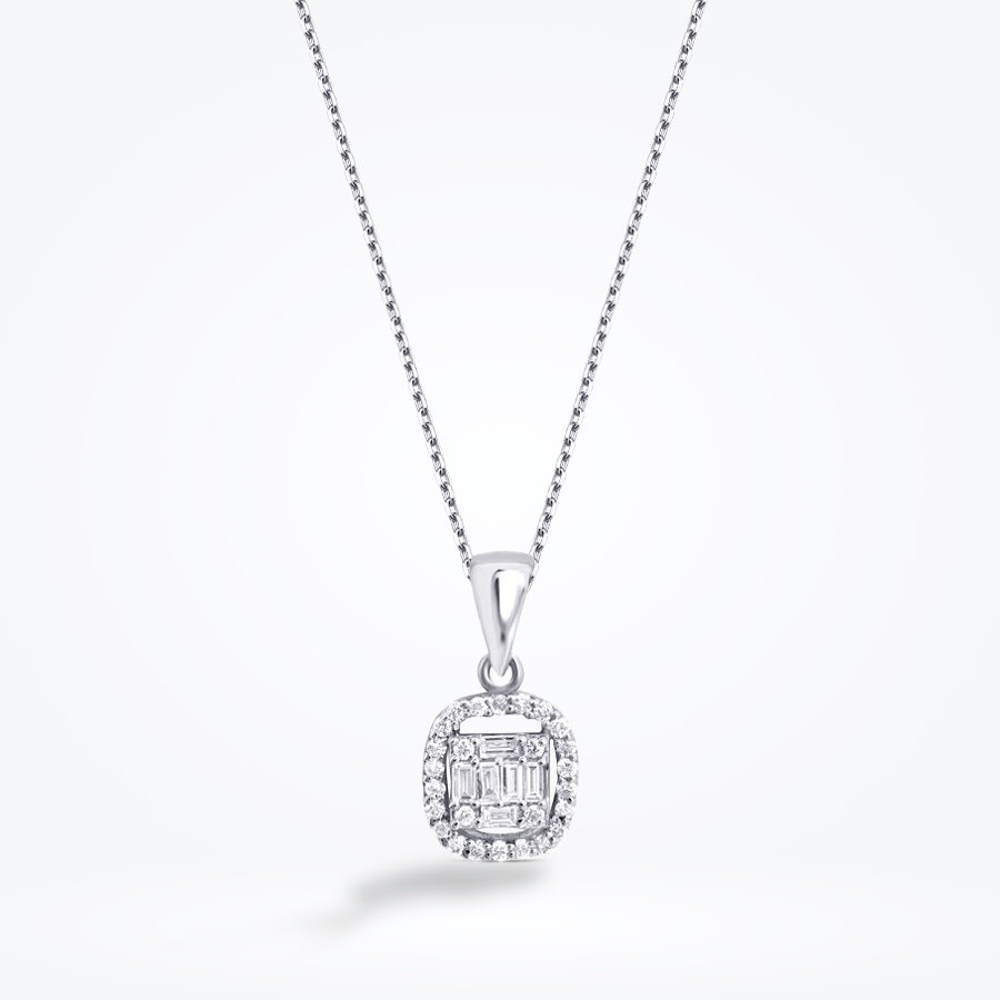 0.16 Karat Pırlanta Baget Kolye - Baroni Diamond