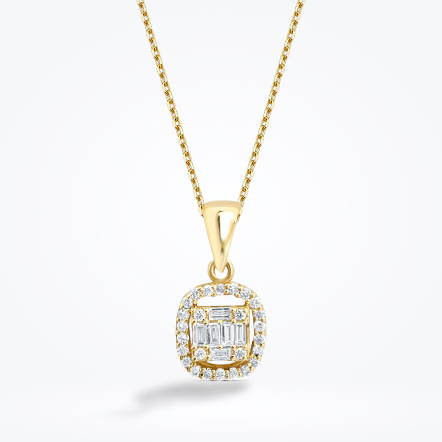 0.16 Karat Pırlanta Baget Kolye - Baroni Diamond