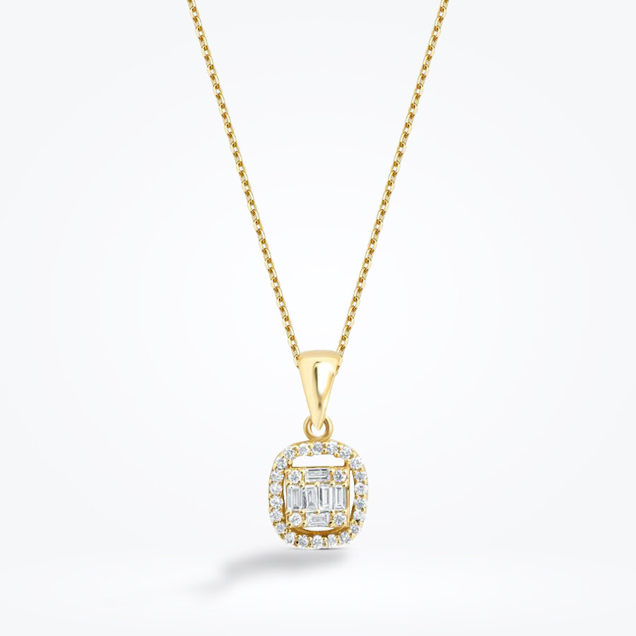 0.16 Karat Pırlanta Baget Kolye - Baroni Diamond