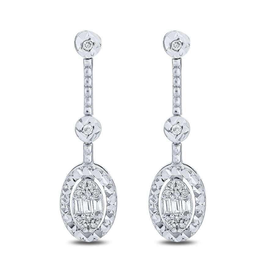 0.16 Karat Pırlanta Baget Küpe - Baroni Diamond
