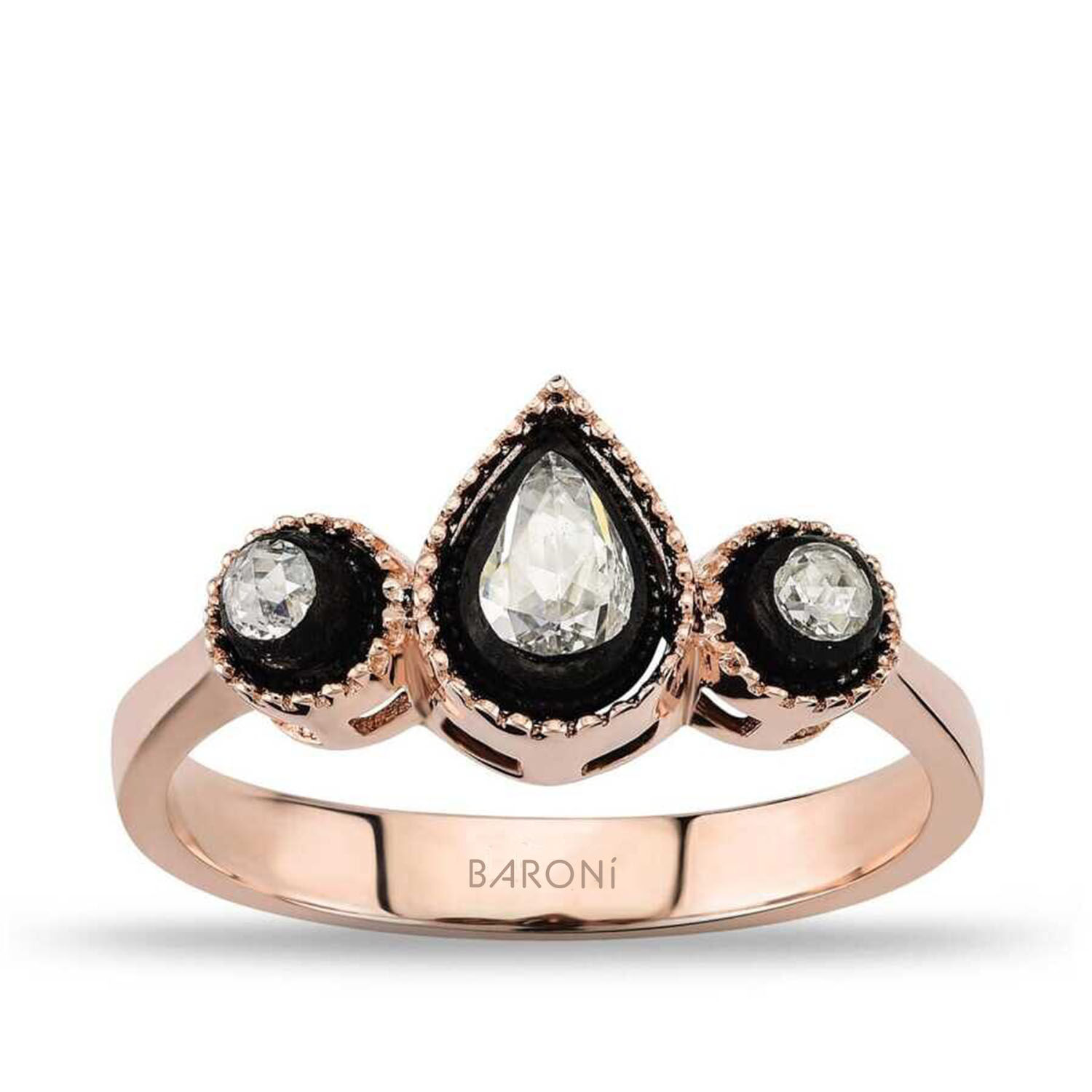 0.17 Karat Elmas Damla Tria Yüzük - Baroni Diamond