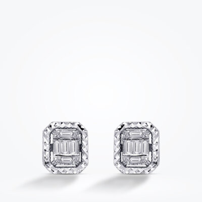 0.17 Karat Pırlanta Baget Küpe - 2